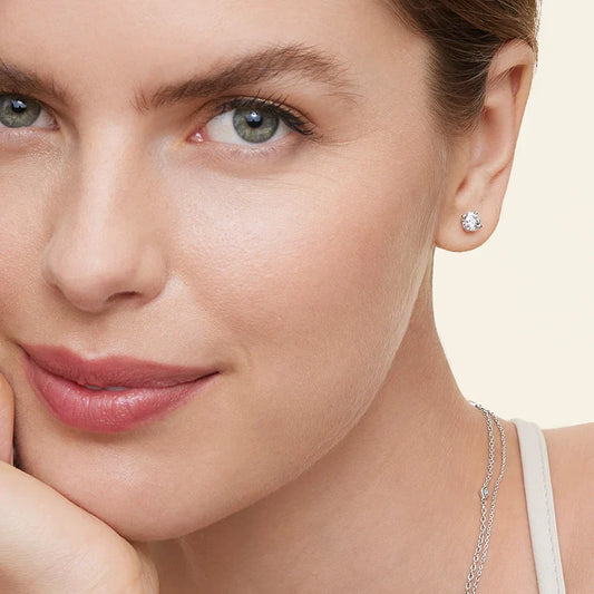 0.5-1ct Moissanite Screw Back Earrings for Women, D Color VVS1 Clarity Lab Created Diamond Earring White Gold Earrings
