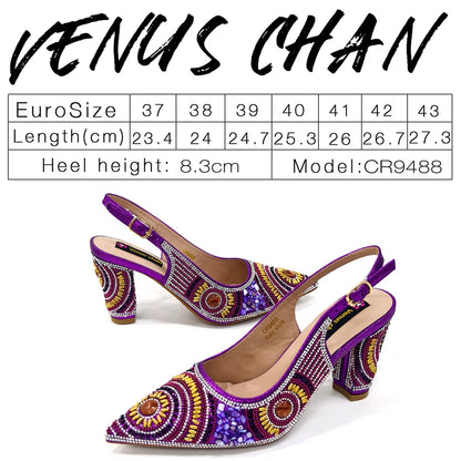 Elegant Italian Design Women's Party Shoes With Matching Handbag - Perfect for Hot African Weddings Stylish Heels and Bag Set