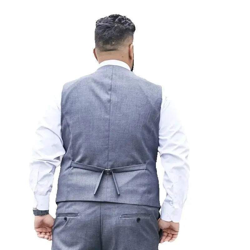 Plus Size Black Navy Suit Vest Men Solid Color Single Breasted Waistcoat For Host Groom Groomsmen Grey Black Navy Waist Coat 9XL