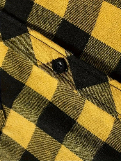 Spring Autumn Men Hoodie Sweatshirt Classic Plaid Casual Button Hooded Long Sleeve coat Double Pockets Hoodie men cardigan Tops