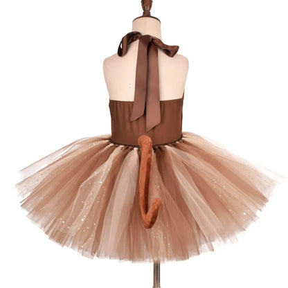 Animal Monkey Children's Mesh Tutu Dress Children's Day Cosplay Costumes Girls Performance Dance Costumes