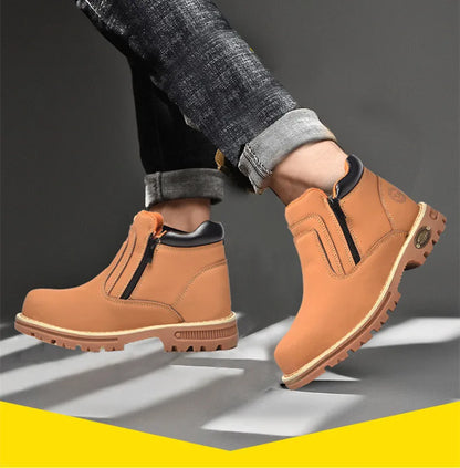 work shoes for men waterproof safety shoes man anti spark leather boots man anti puncture anti slip welder shoe black work shoes