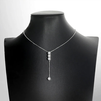 3mm/5mm Full Moissanite Necklace for Girls Classic Bubble Clavicular Chain 925 Sterling Silver Party Fine Jewelry Gift