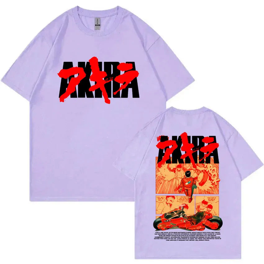 Japanese Science Fiction Cartoon Movie Anime Akira Shotaro Kaneda Graphic T Shirts Men Women Cotton Vintage Oversized T-shirts