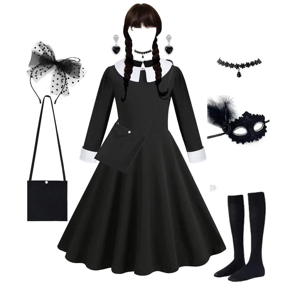 Halloween Dress Girl Costume for Girls Black Dress