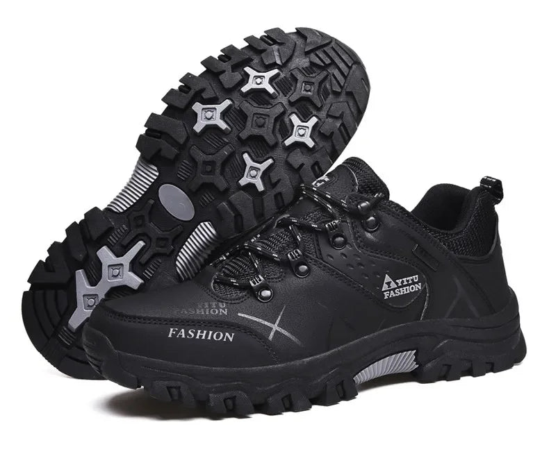 Brand Men Winter Snow Boots Waterproof Leather Sneakers Super Warm Men's Boots Outdoor Male Hiking Boots Work Shoes Size 39-47