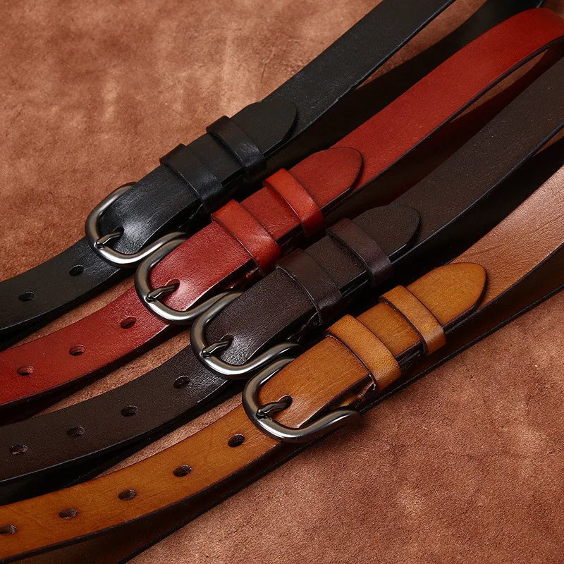 2.8CM Pure Cowhide Genuine Leather for Men's Women High Quality Jeans Needle Buckle Belts Cowboy Fashion Designer Matching Belt