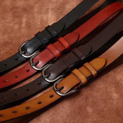 2.8CM Pure Cowhide Genuine Leather for Men's Women High Quality Jeans Needle Buckle Belts Cowboy Fashion Designer Matching Belt