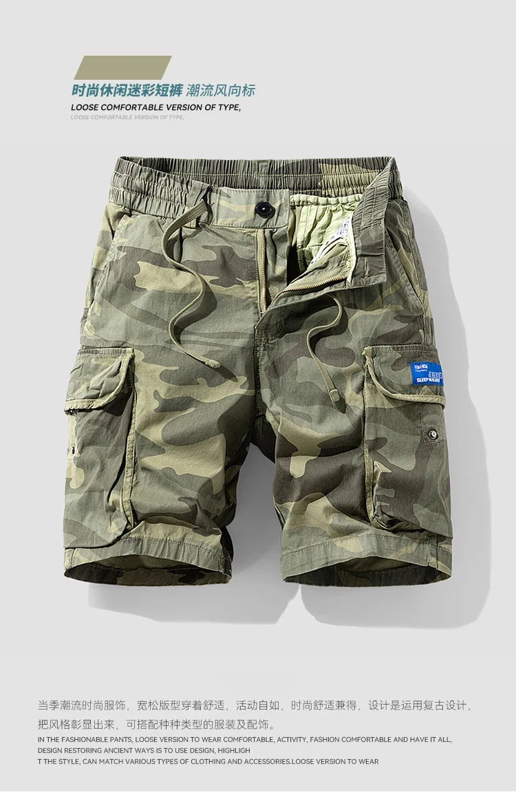 Sports Outdoor Casual Breathable Straight Leg 5 Inch Street Short Pants Men's New Summer Trend Brand Wide Loose Cargo Shorts