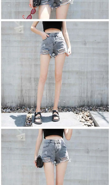 Women's Shorts Punk Ripped Baggy Short Pants for Woman To Wear Mini Loose Jeans Denim Korean Style XL Streetwear Clothing Cheap