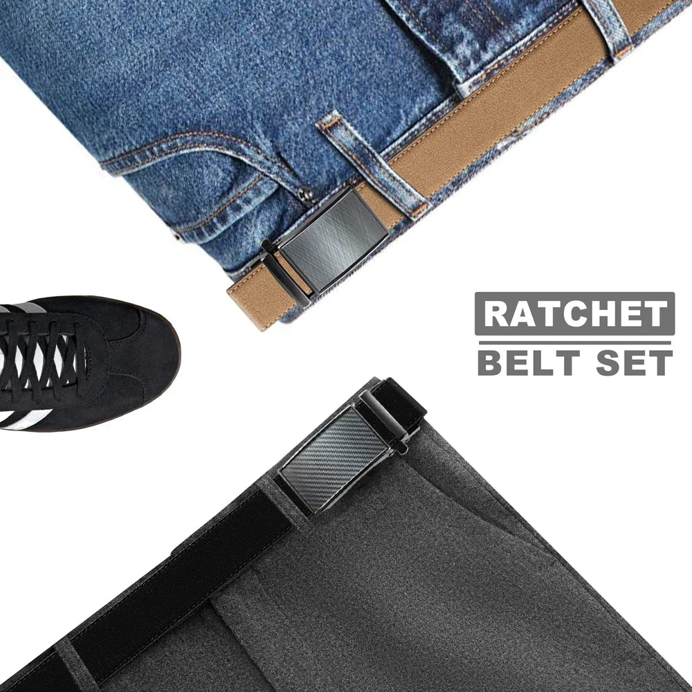 Leather belt men High Quality PU Leather Belts, Automatic Buckle Belt, Adjustable No Hole Belt Jeans Belt for Men