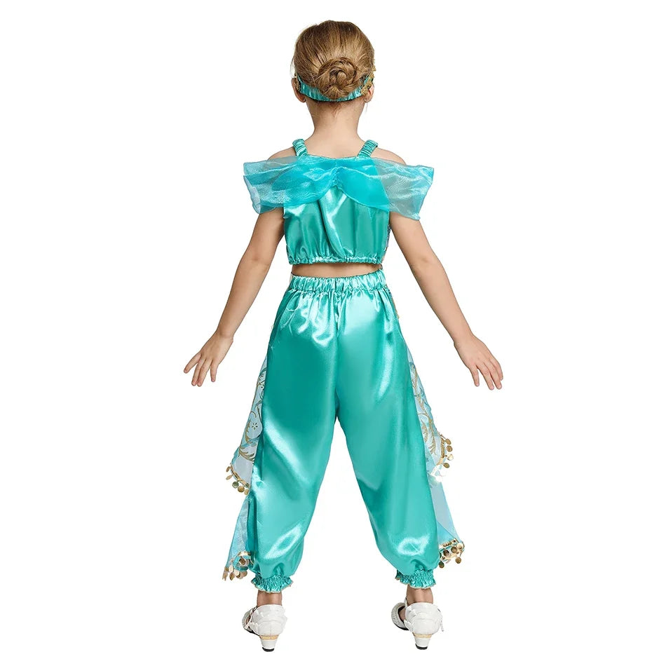 Kids Princess Costume Girls Frozen Elsa Anna Halloween Dress Cosplay Snow White Aurora Moana Rapunzel Mermaid Belle Party Outfit