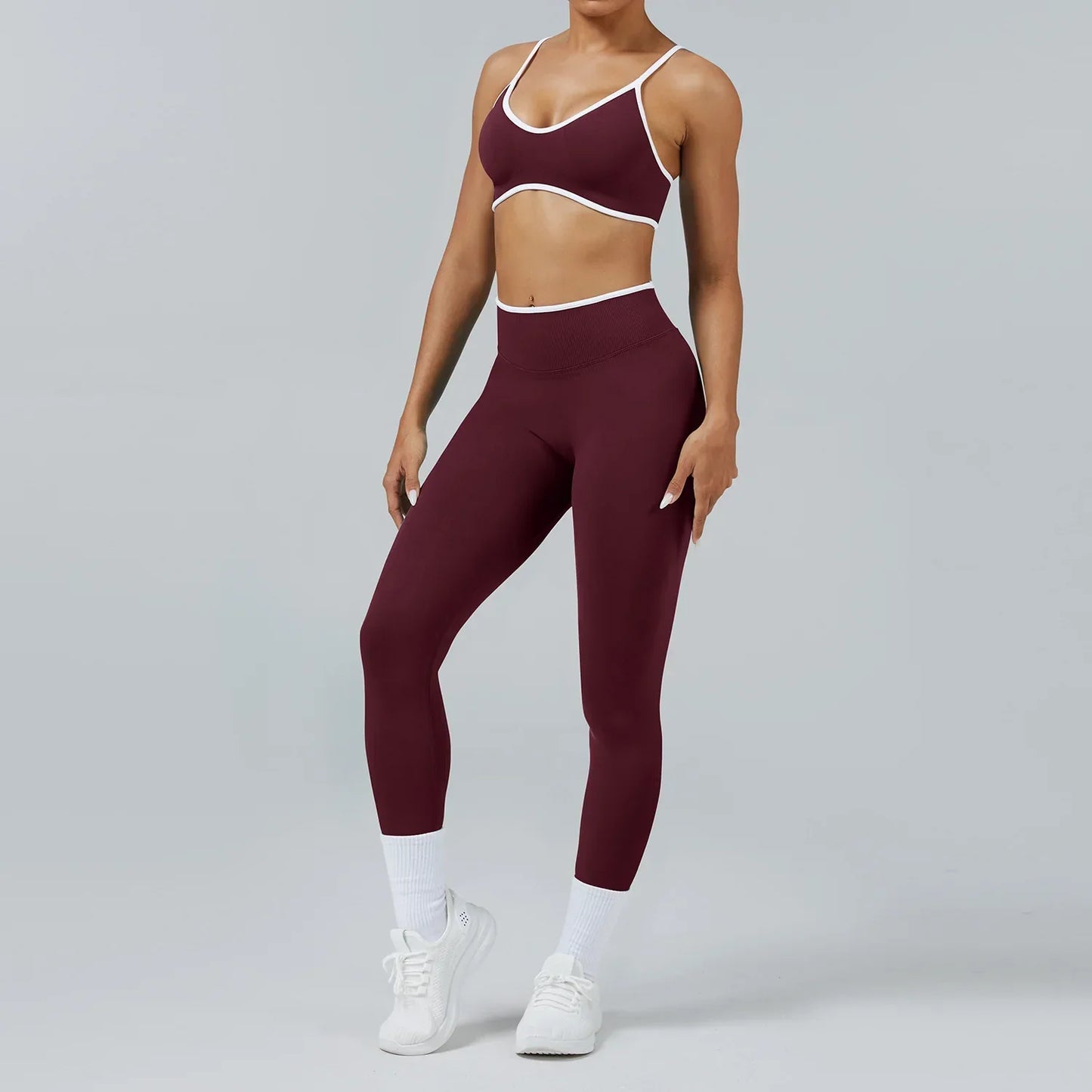 Seamless Yoga Set Women Gym Clothing Scrunch Bum Legging Sports Bras Padded Tank Top Workout Outfits Fitness Sportswear Suits