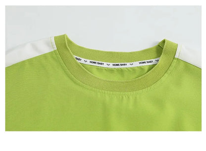 Summer Boys Patchwork Alphabet Half Sleeves T-Shirt Tops+Shorts Pant School Kids Tracksuit Child 2PCS Outfit Workout Set 5-16 Yr