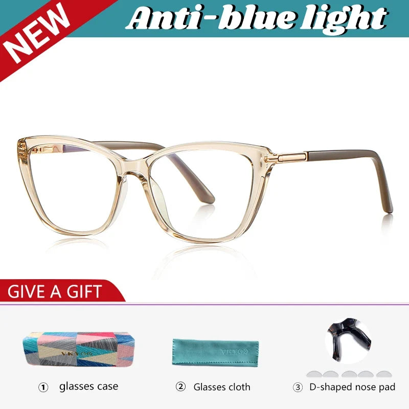 Simple Classic Butterfly Personalized Design Women's Anti-Blue Light Reading Glasses Customizable Prescription  PFD2233