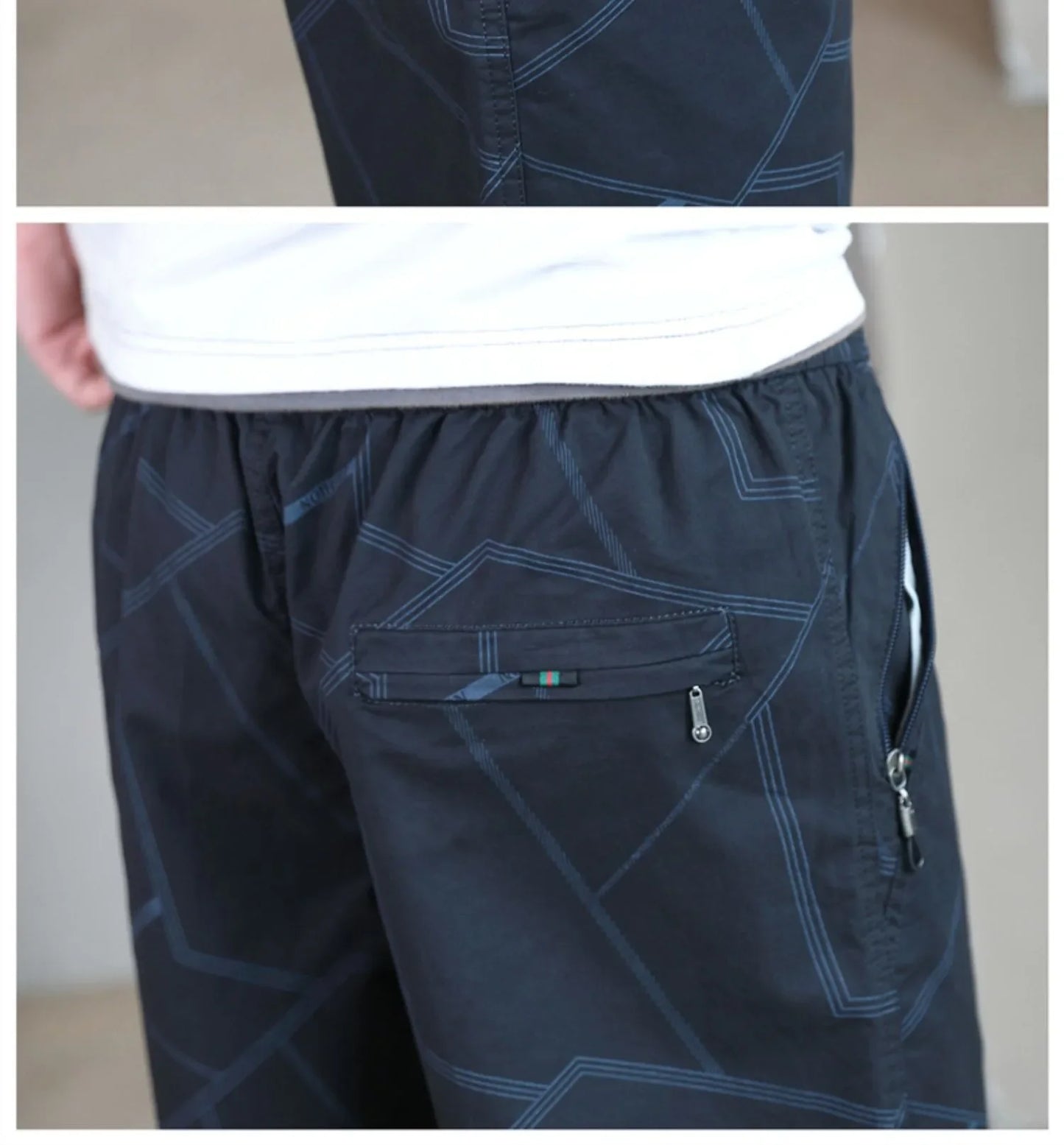 Men Elastic Waist Shorts Loose Fit Casual Sports Jogger Shorts Man Fashion Print Shorts Gym Cool Board Shorts