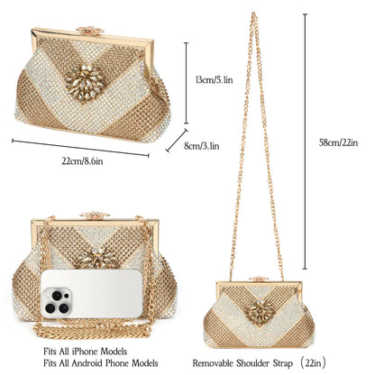Italian Shoes and Bags Matching Set 2024 Silver Color Rhinestone Fashion High Heels for Women Pointed Toe Pumps