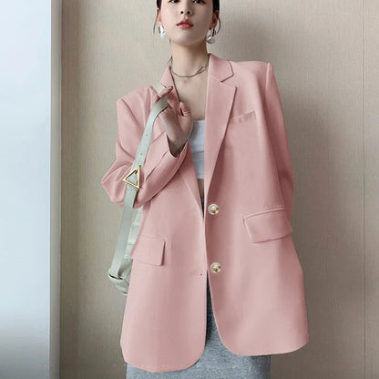 White Suit Jacket Female  2026 New Korean Version Loose Online Celebrity Casual Professional Fashion Small Suit Jacket