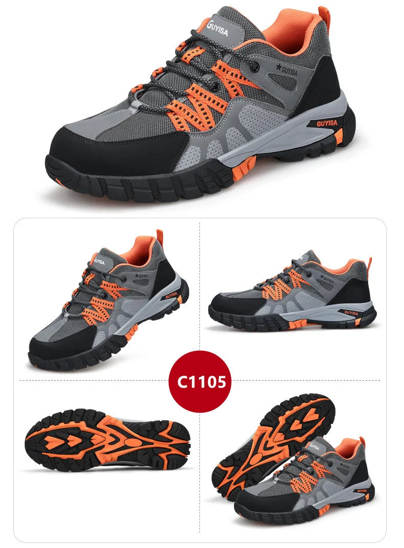 safety sneakers work man safety shoes Work shoes with steel toe anti puncture work  anti-slip boots indestructible shoes for men