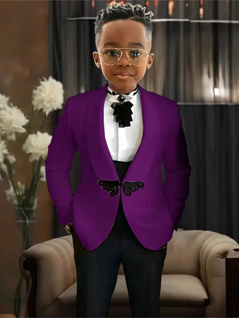 Chic Boys Slim Fit Suits 3 Pieces Piano Performance Wear Premium Handsome Kids Suit Set Wedding Party Wear 2-20 Tuxedo