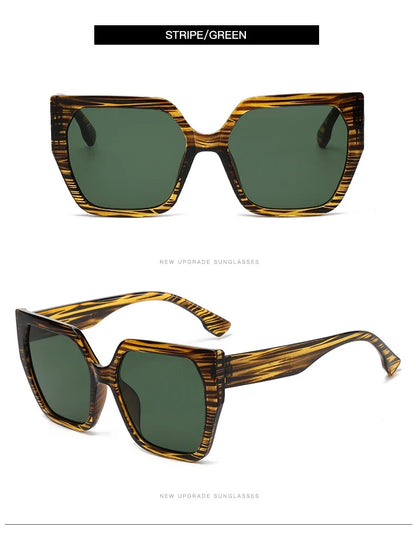Cycling 8pcs Cateye Sunglasses Sets Women Luxury Minimalist Leopard Pattern Design Retro Polygonal Eyeglasses UV400 Unisex