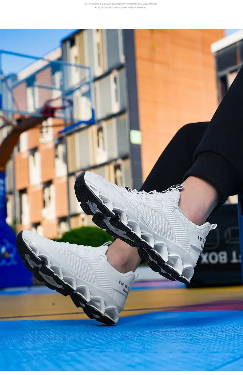 Men's Shoes Autumn Season New Soft Soled Simple Casual Sneakers Shoes Platform Mesh Breathable Lace Up Casual Running Shoes