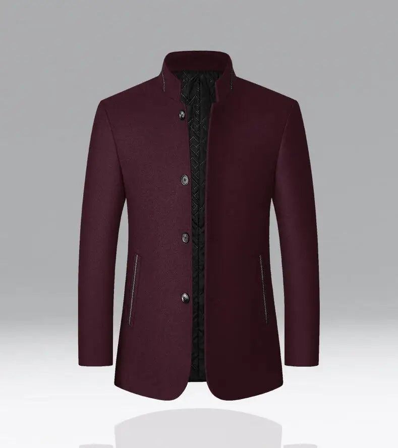 Male Slim Fit Blazers Jackets Blazers Coats Men Cashmere Blazers Suits Jackets Stand-up Collar Business Casual Suits Coats