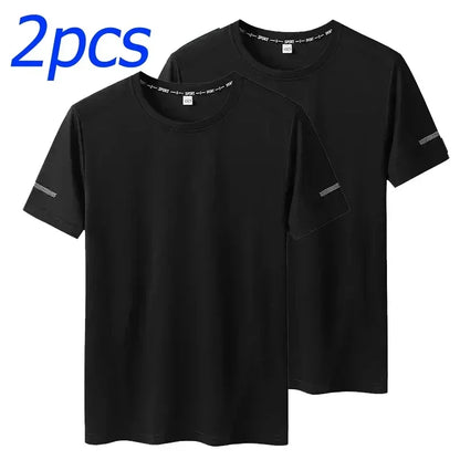 6XL 8XL Large Plus Size Men T Shirts Quick Dry Short Sleeve T Shirt Gym Jerseys Fitness Trainer Running T-Shirt Sportswear