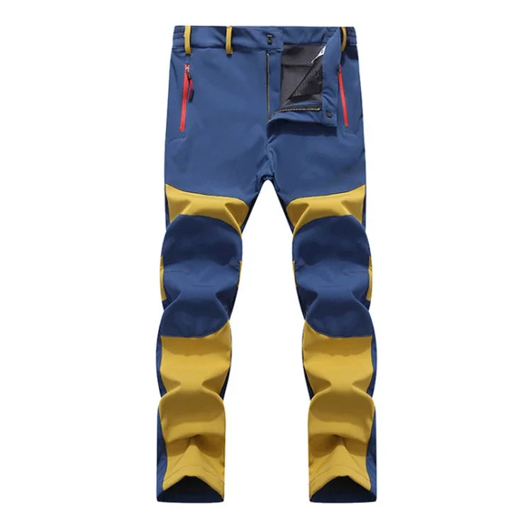 Men Trekking Pants Hiking Snow Autumn Winter Outdoor Soft Shell Thick Cloth Windproof Colorful Warm Camping Trousers