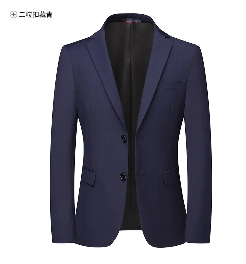 2026 New Arrival Men's Solid Navy Blue  black Blazer Single Breasted Formal Suit Jacket