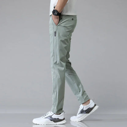 Spring Summer Ultra-thin Men's Stretch Slim Straight Casual Pants High Quality Fashion Breathable Golf Sports Trousers