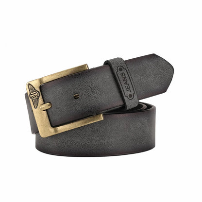 A Western-style PU Leather Belt for Both Men and Women, a Classic and Casual Retro Belt