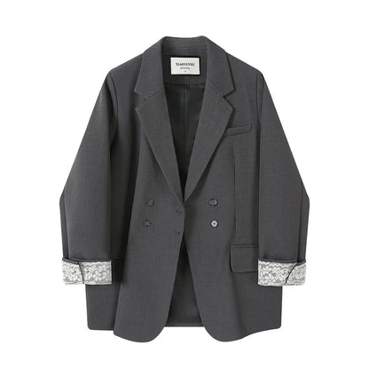 Spring New Fashion Contrasting Long Sleeve Black Short Suit Coat Women Tops Slim Fit Jackets Suit Blazers Women Tops
