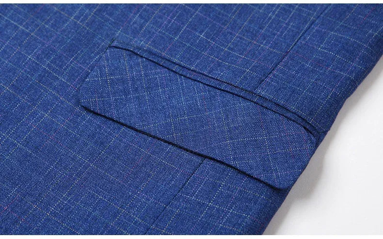 Brand 2026 Spring Mens Wedding Suits Blazer Check Autumn Single Breasted Suits Blazers Men Fashion Blazer for Mens