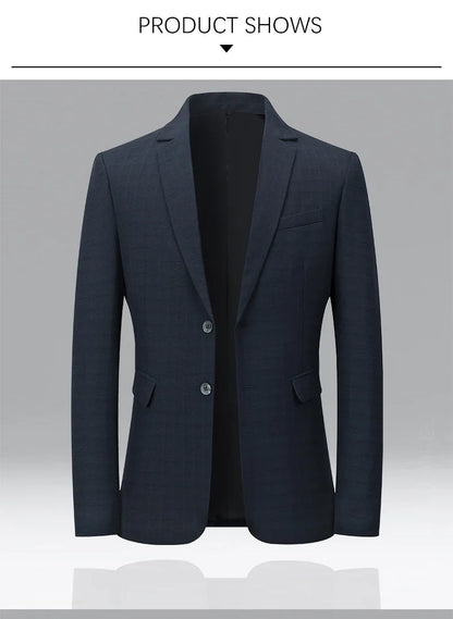 Brand Business England Style Men Suit Slim Fit Easy Care Spring Autumn Wedding Black Formal Blazer for Men Clothing