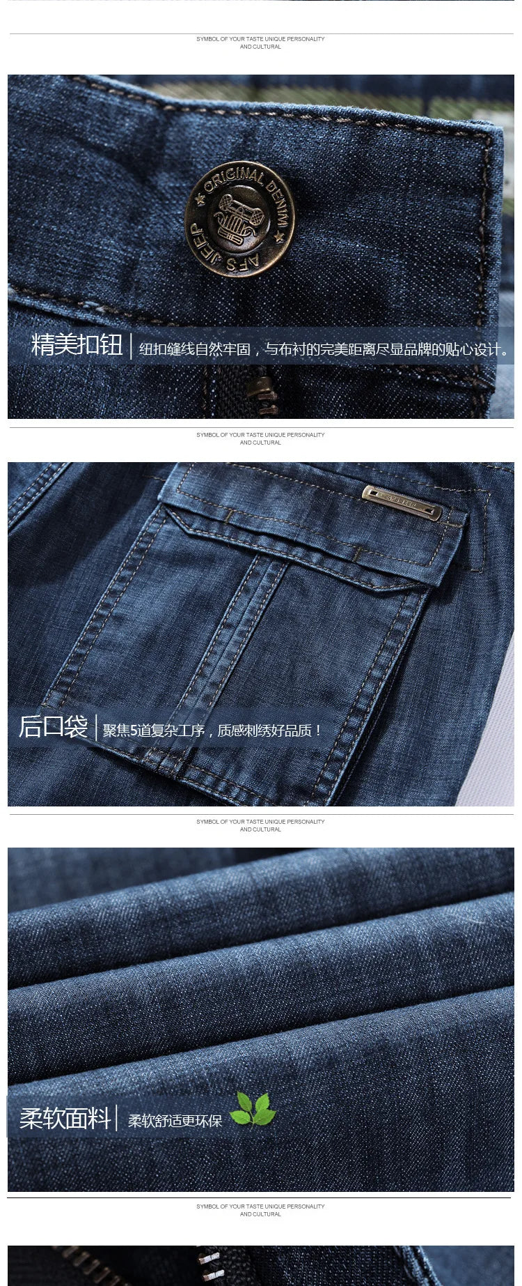 High Quality Men's Jeans Multi Pocket Denim Cargo Pants Oversized Casual Pants Men Clothing Loose Trousers 29-44