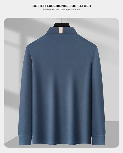 High end letter embroidery brand men's long sleeved polo shirt 2024 Spring and Autumn new comfortable 100% cotton casual T-shirt