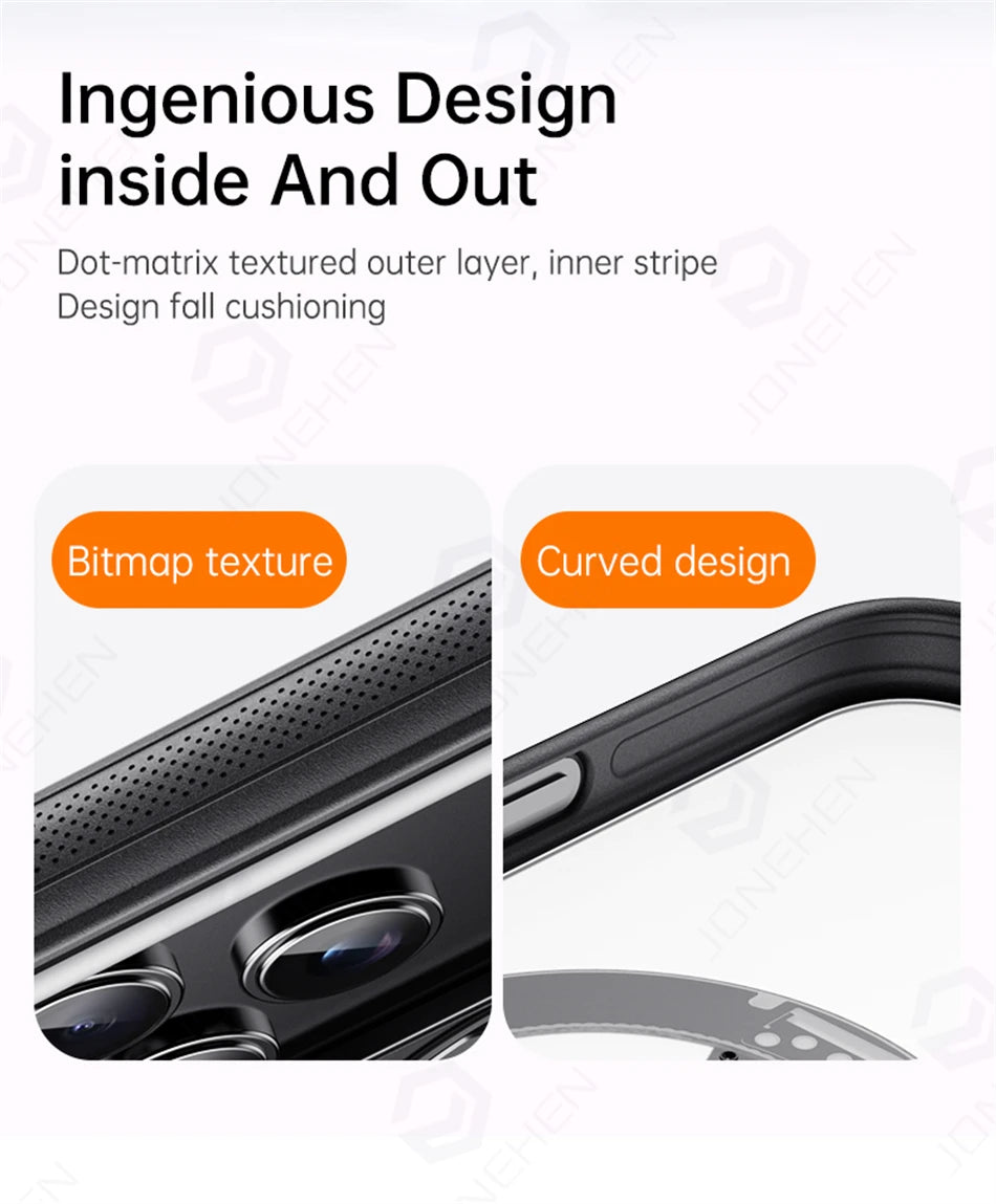 360° Mechanical Torque-Sound Rotating Holder Magnetic Case For iPhone Air 16 15 Plus 14 13 17 Pro Max Armor Cover For Magsafe