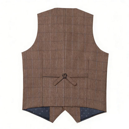 Men's Vests Tweed Suit Business Clothing for Men Striped Waistcoat Punk Vest Groomman Wedding Brwon Black Grey Jacket Bleazer