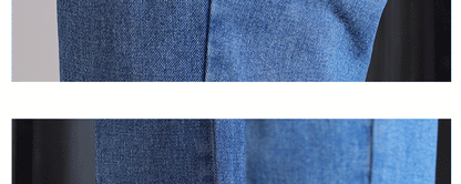 Italian Style Men's High Waist Business Neapolitan Jeans Draped Cuffed Straight Leg Western Pants Youth Trendy Wear Resistant