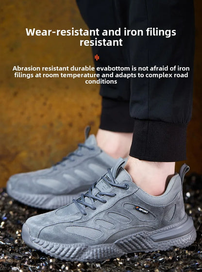spring autumn light breathable work shoes mens work boots composite toe insulated shoes anti smash hard plastic toe safety shoes