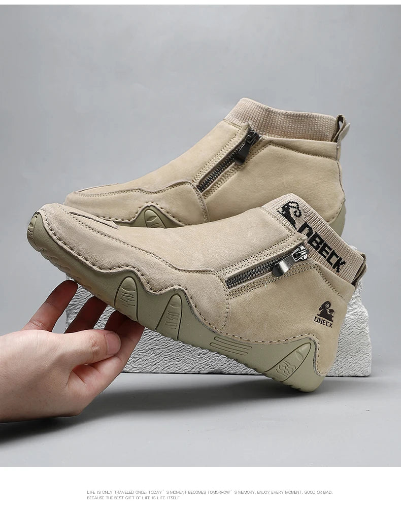 DBECK Men Sneakers Casual Shoes Male High Top Sneakers Winter Warm Designer Fashion Loafers Lace Up Shoes Men Ankle Boots