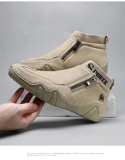 DBECK Men Sneakers Casual Shoes Male High Top Sneakers Winter Warm Designer Fashion Loafers Lace Up Shoes Men Ankle Boots