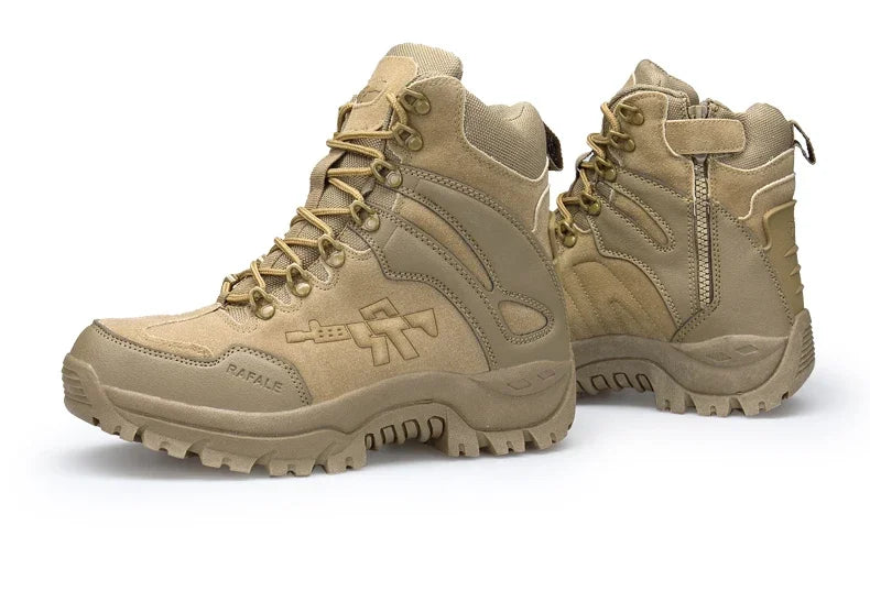 New Men Tactical Boots Army Breathable Desert High Quality Unisex Waterproof Male Hunting Boots Ankle Work Climbing Hiking Shoes