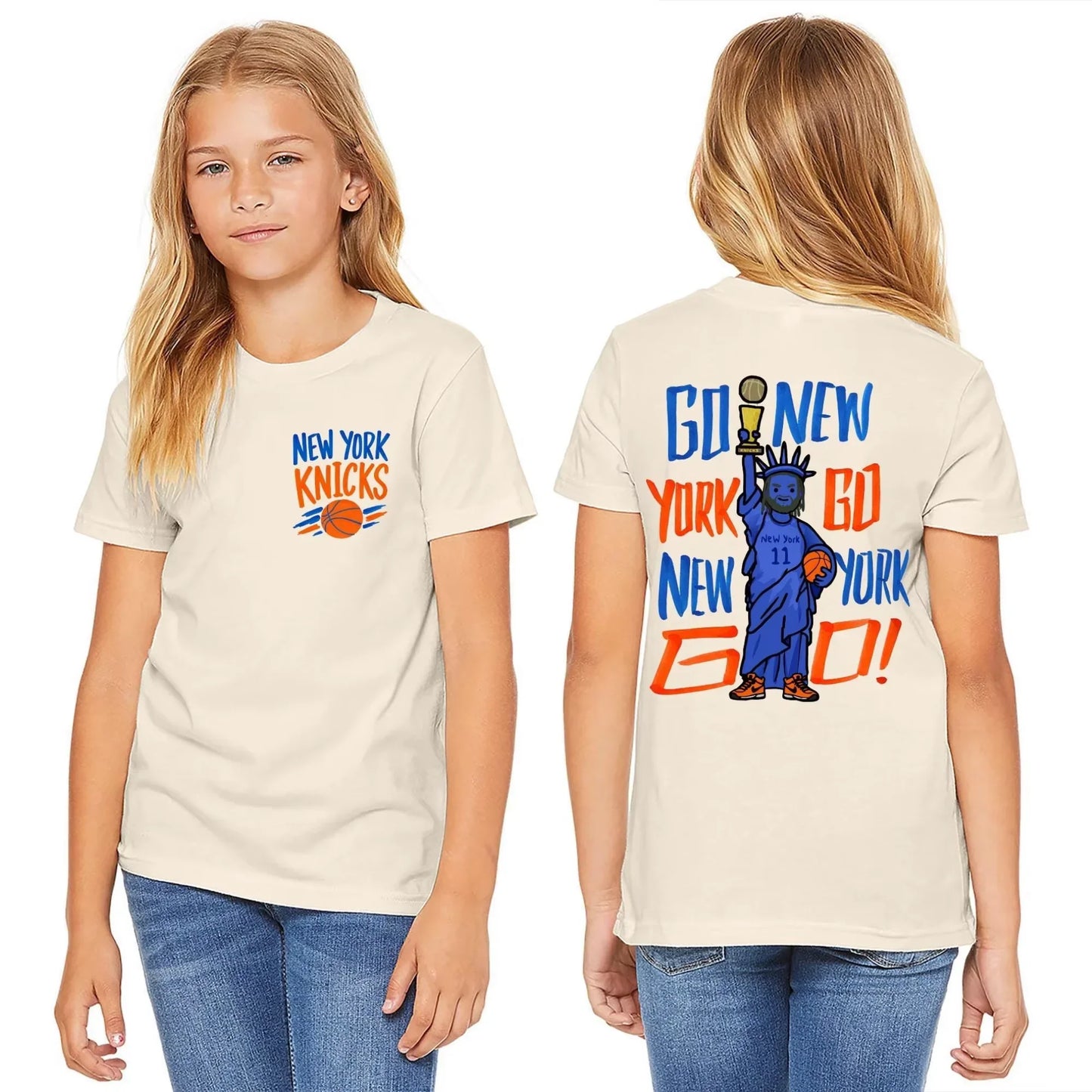 New York NY-Knicks Go Graphic T-shirt Men and Women 100%Cotton Y2K Clothing Fashion Round Neck Short Sleeved Tee
