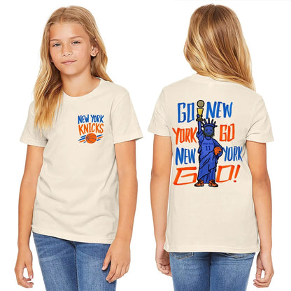 New York NY-Knicks Go Graphic T-shirt Men and Women 100%Cotton Y2K Clothing Fashion Round Neck Short Sleeved Tee