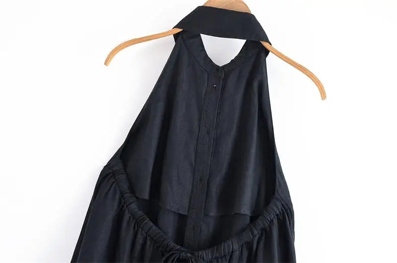 Dresses Summer Women's 2026 New Neck-Hanging Elegant Long Holiday Dress Women Street Chic Youth Loose Fashion Dress