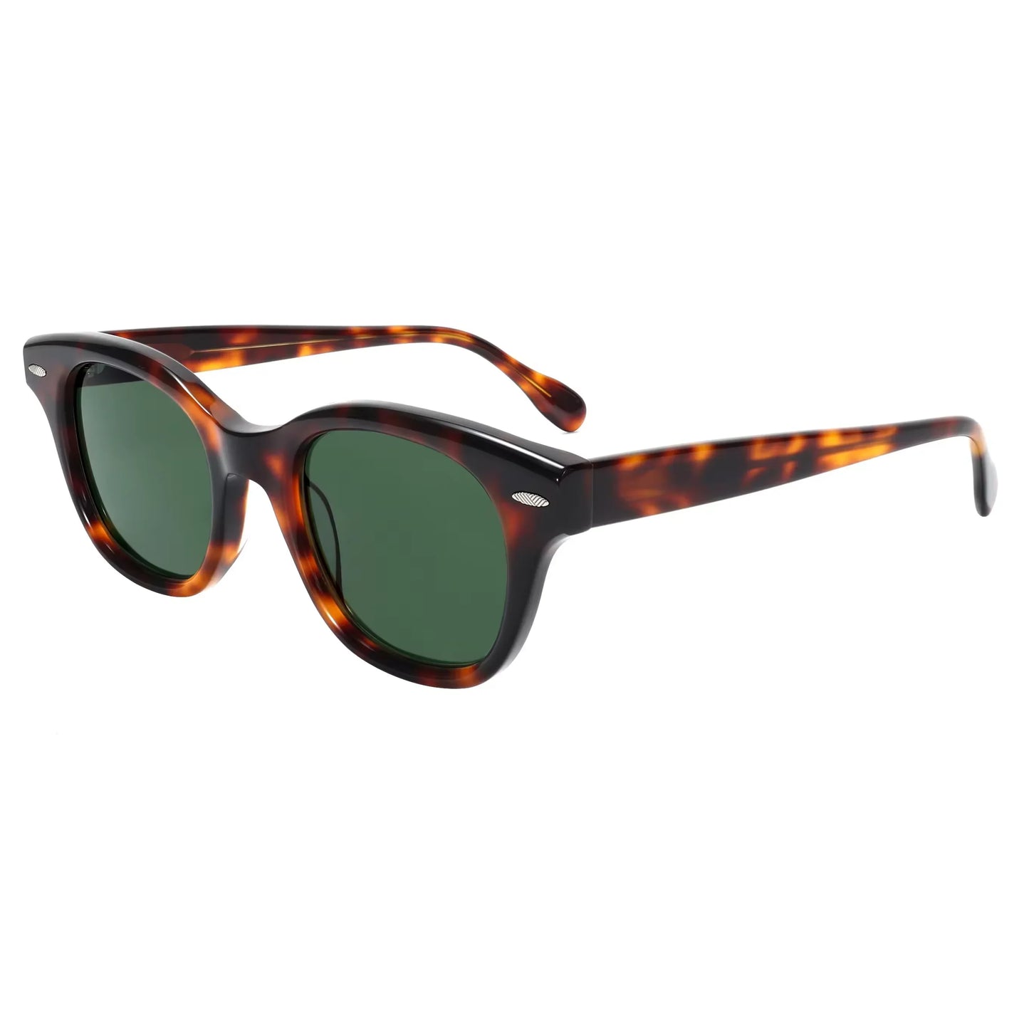 Transparent Grey Acetate Sunglasses Vintage Rivet UV400 Non Polarized Lens High Quality Unisex Sun Glasses