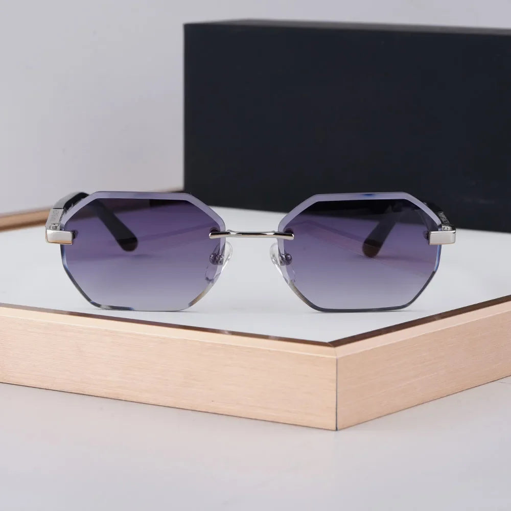 Rimless Polygon Luxury Sunglasses Acetate Alloy Gold Brand Irregular Square Original Classical Retro UV400 Gafas Hot