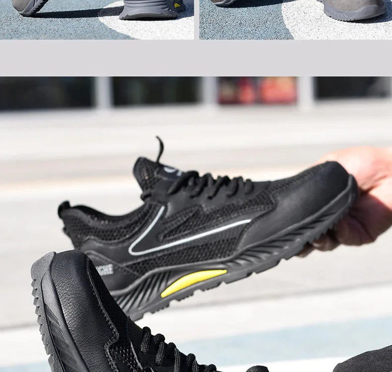 summer mesh safety shoes breathable work shoes industrial construction indestructible shoes for men steel toe safety work boots